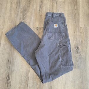 Carhartt Relaxed Fit Work Pants Charcoal Gray Mens 33x34(32) Cargo Utility Work